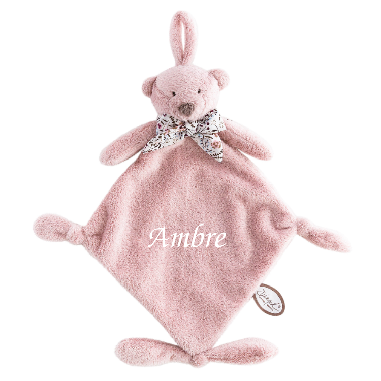  - noann the bear - comforter with soother holder pink 25 cm 